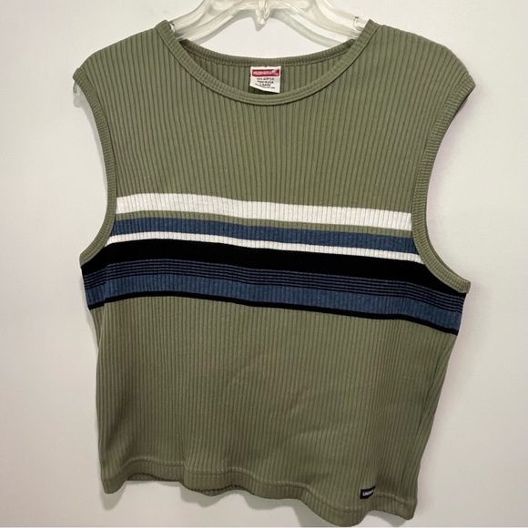 Vintage Tops - Vintage Y2K Cropped Ribbed Sleeveless Top by Unionbay